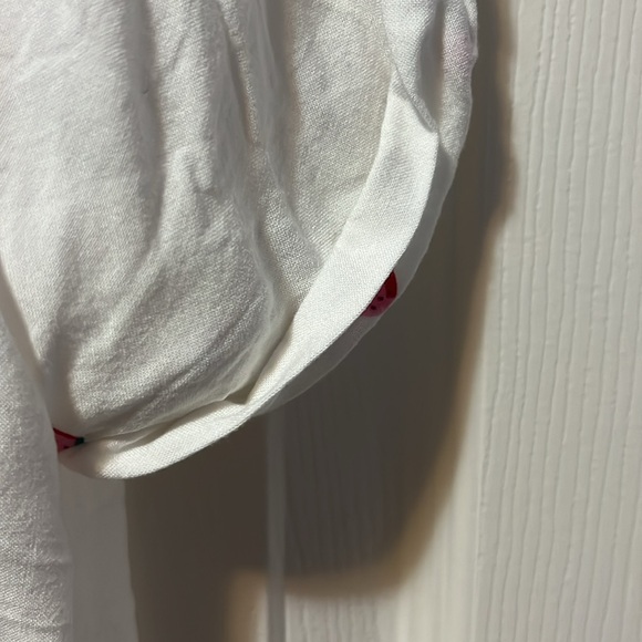 Women's Strawberry Button-Up Blouse Office Shirt Short-Sleeve Top Rayon Collared - Picture 4 of 6